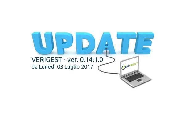 Banner nuovo aggiornamento Gestionale di verifiche Verigest 0.14.1.0