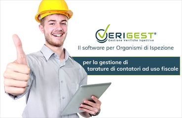 Banner Verigest software tarature contatori ad uso fiscale secondo 17020