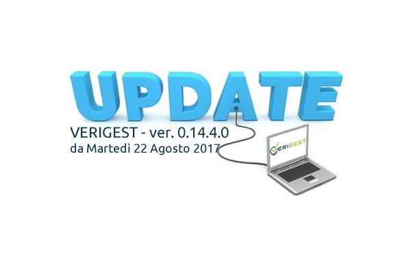 Banner nuovo aggiornamento 0.14.4.0 VERIGEST Gestionale di verifiche